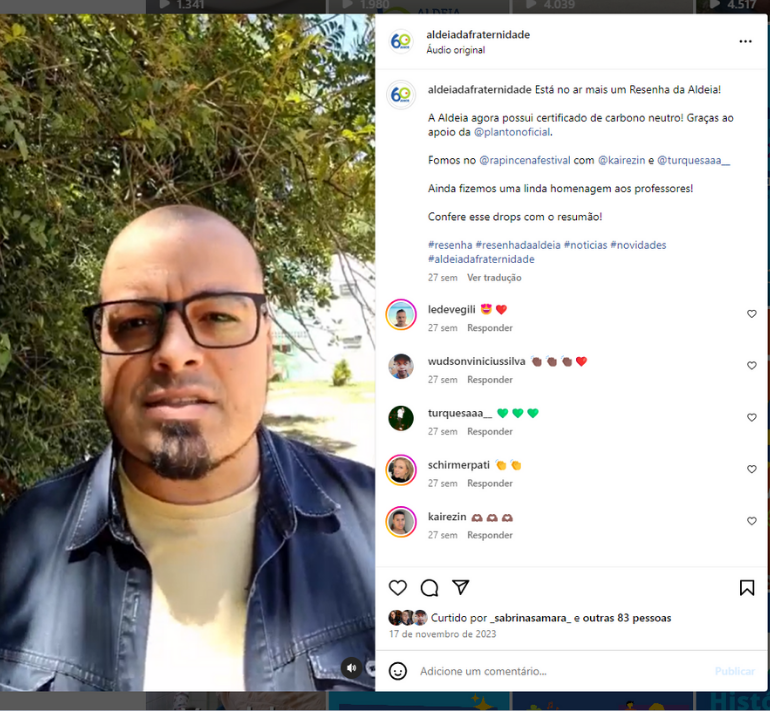 tiago assessor comunicacao aldeia da fraternidade